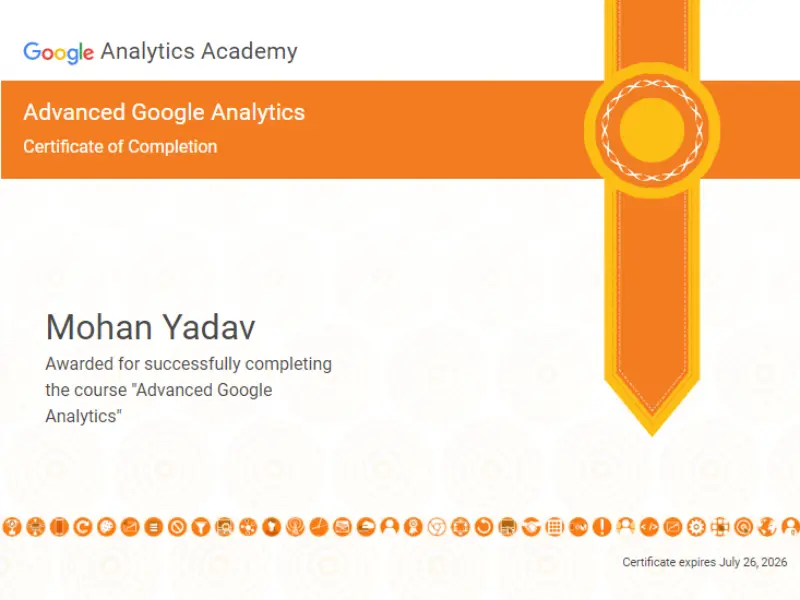 Advanced Google Analytics Certificate